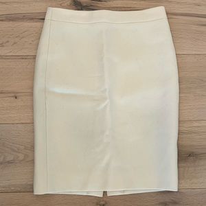 J Crew White Wool Pencil Skirt (00P)